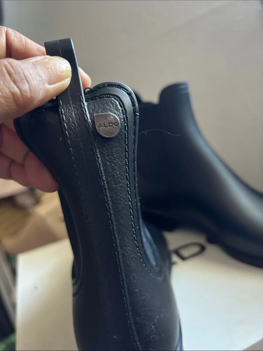Aldo Black Chelsea Rain Ankle Boots